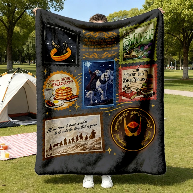 National Park Flannel Blanket, There and Back Again Flannel Throw, Bookish Cozy Blanket Gift