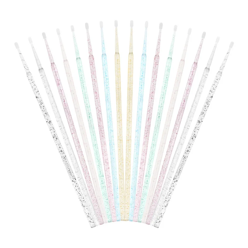 100pcs/Pack Crystal Rod Micro Brushes Disposable Microbrush Applicators Eyelash Extensions Eyelash Glue Cleaning Brush