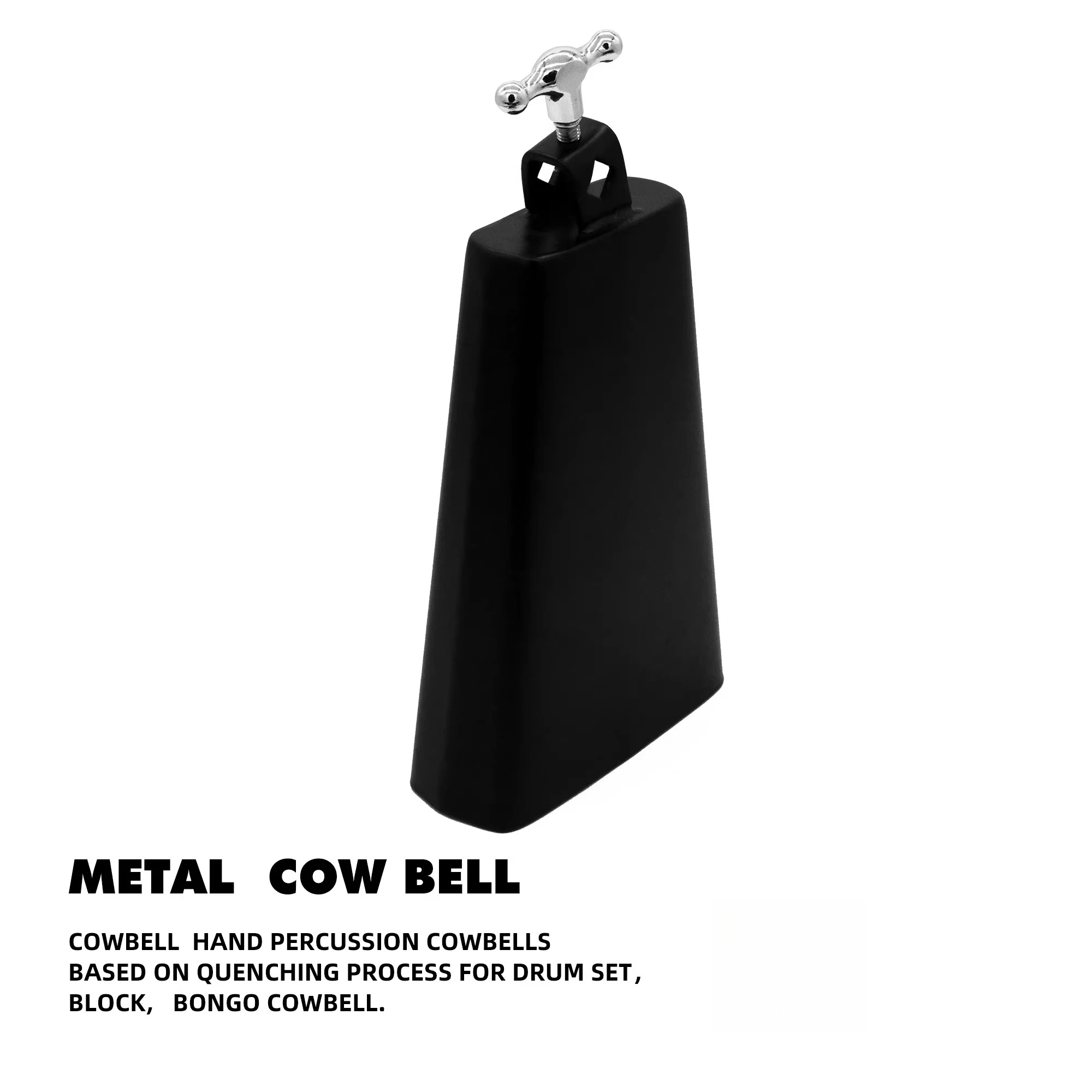 Metal Cowbell, Latin Percussion 5 Inches + High-quality 5A Drum Stick
