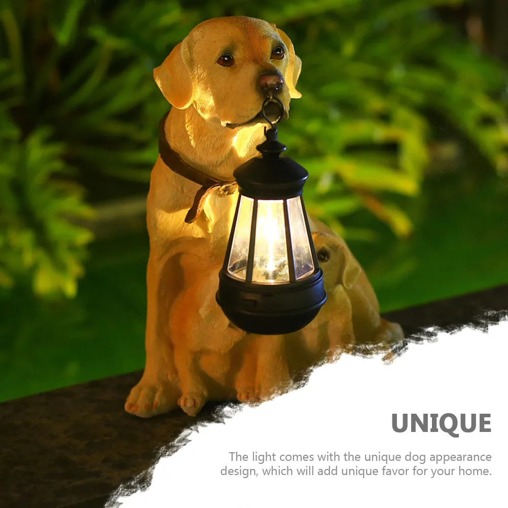 

Солнечный светильник в виде собаки из смолы для сада, маленькая статуэтка собаки, декоративное освещение для газона, украшение в виде животного