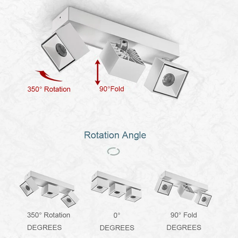 Imagem -05 - Dimmable Folding Cob Led Downlights de Teto Luzes Led de Teto Lâmpadas Rotativas Iluminação Interior ac 85265v 10w 15w