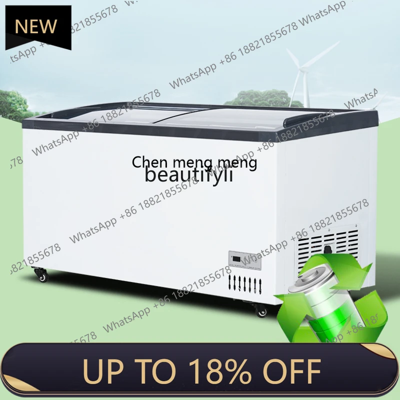 

New arrive Freezer Commercial Glass Display Freezer with Light Freeze Storage Beverage Horizontal Chest Freezer