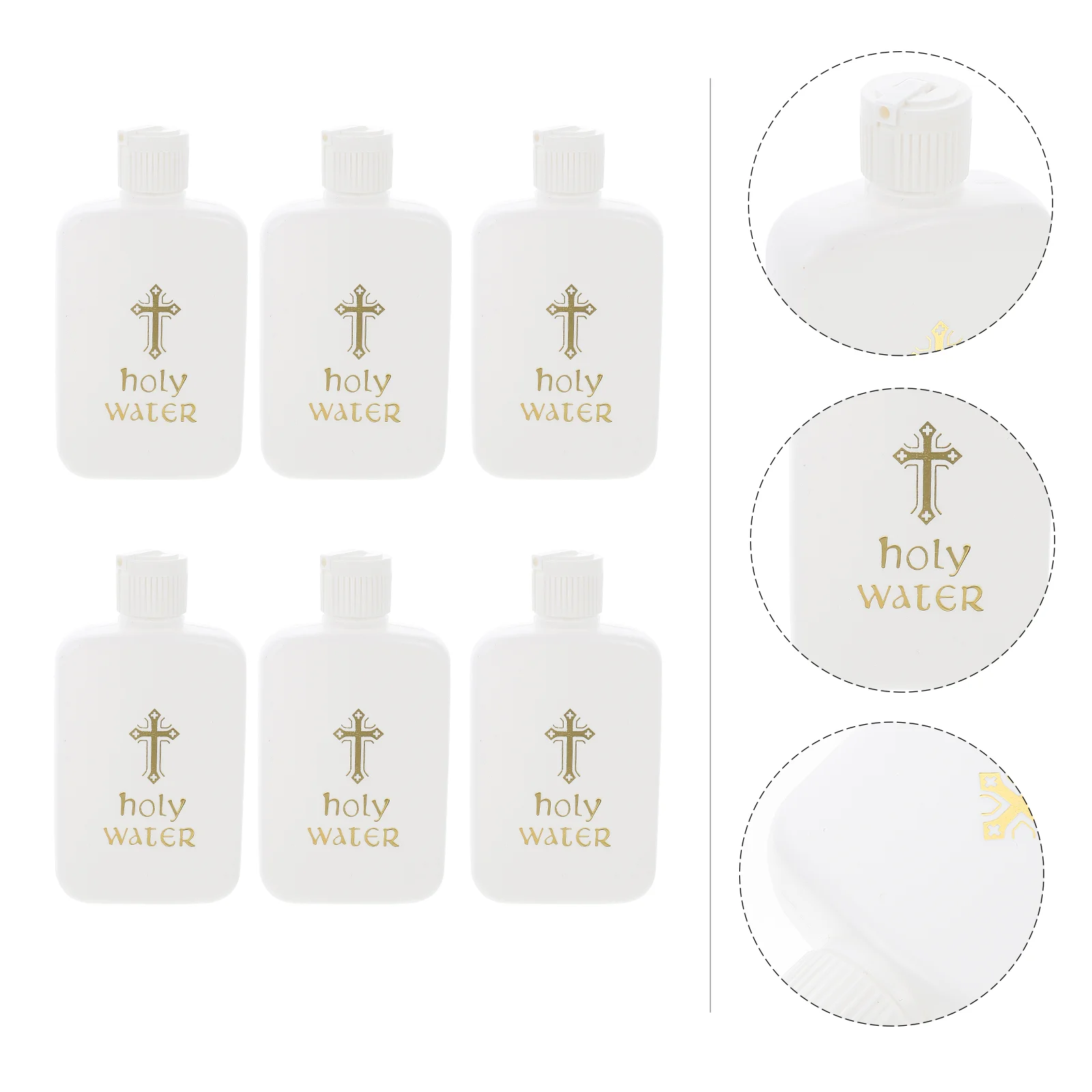 6 Pcs Easter Holy Water Bottle Refillable Bottles Container Waterbottle Church Wedding Kitchen Exorcism Souvenir Kettle