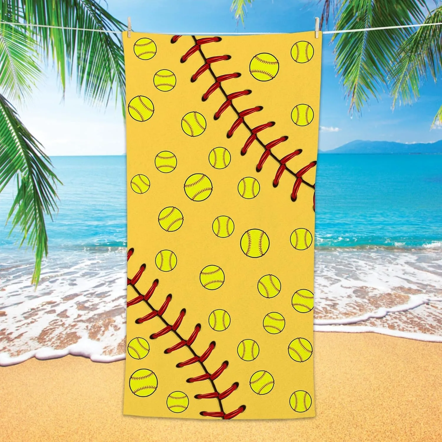 1PC Baseball pattern Beach Towel for family friends Gifts Towel Quick-Dry Towel For Bath Yoga Tourism Beach GYM Camping Swimming