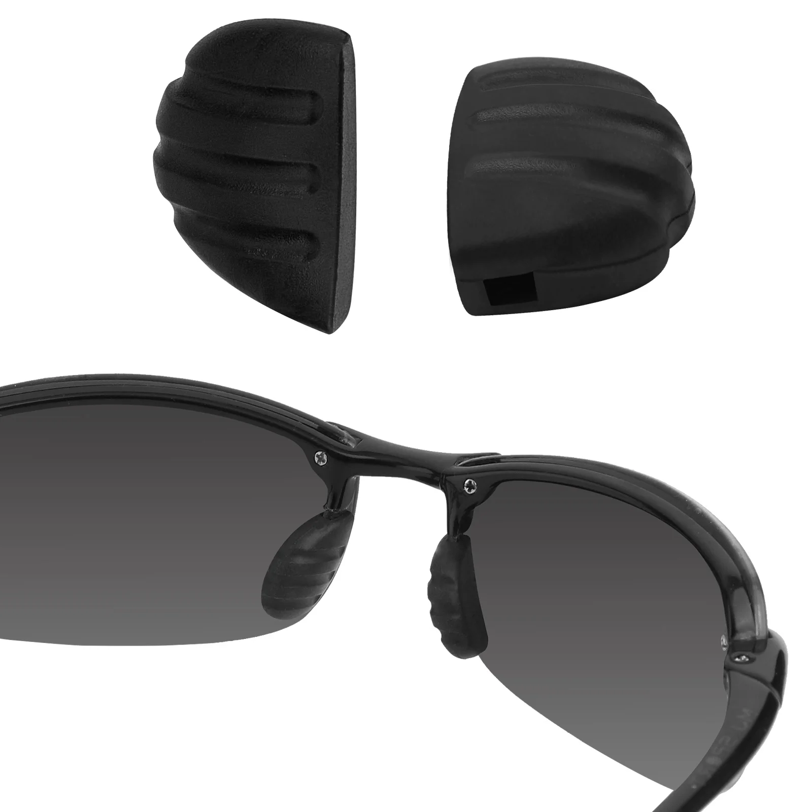 E.O.S Silicon Rubber Replacement Black Nose Pads for Maui Jim Banyans MJ412 - 70mm,Kanaha MJ409 Frame Multi-Options