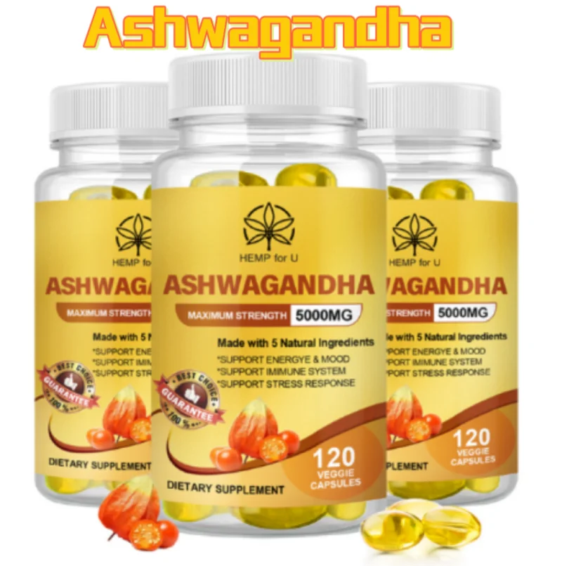 

BBEEAAUU 500MG Ashwagandha Extract Capsules Relieve Stress and Support Sleep Improving Mood Immune Health