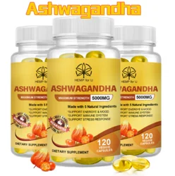 BBEEAAUU 500MG Ashwagandha Extract Capsules Relieve Stress and Support Sleep Improving Mood Immune Health