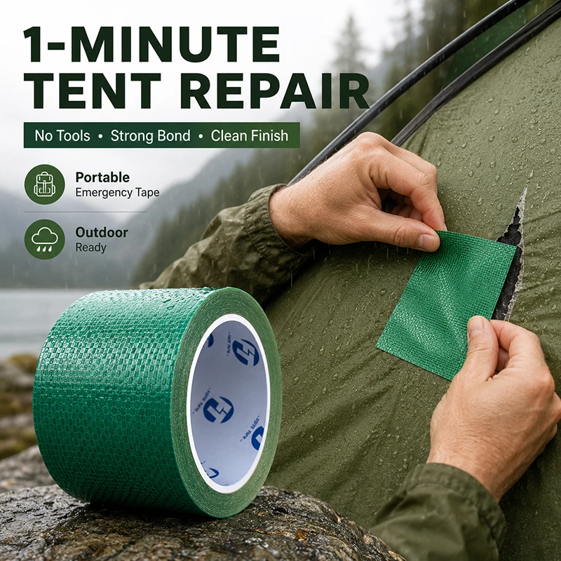 Tent Repair Tape, Anti-Stretch Wear Resistant Self-Adhesive Patch Tape for Outdoor Camping Tarpaulin Awning Fabric Rip Quick Fix