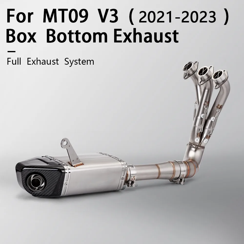 Motorcycle Escape Full System Modify Box Bottom Exhaust Carbon Fiber Tip Muffler Front Pipe Slip-on For Yamaha MT09 FZ09 XS900R