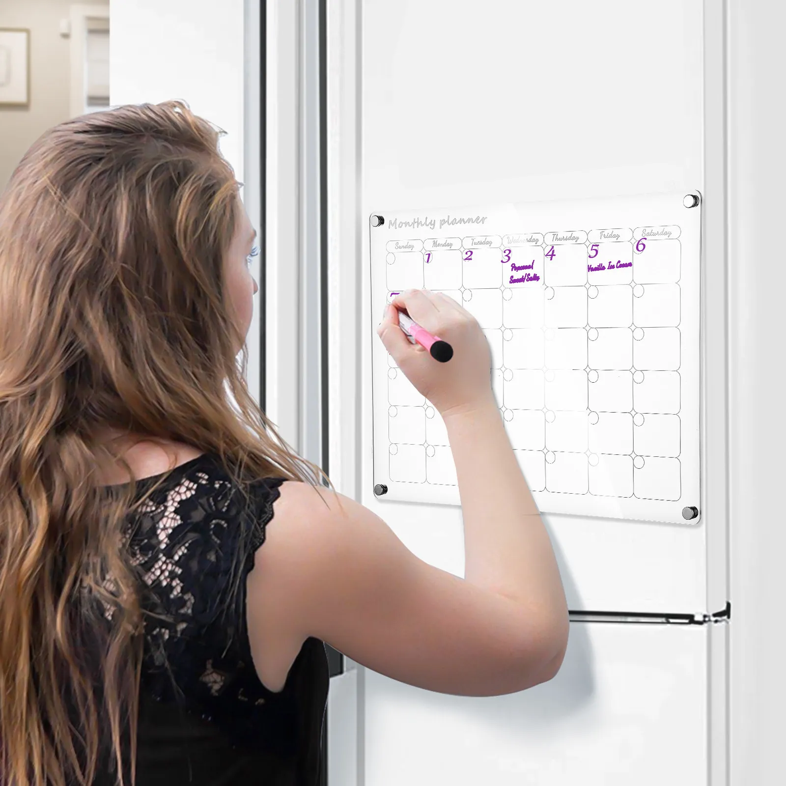 2pcs-acrylic-memo-board-clear-transparent-writing-surface-weekly-monthly-planning-whiteboard-magnetic-fridge-board-schedule-list