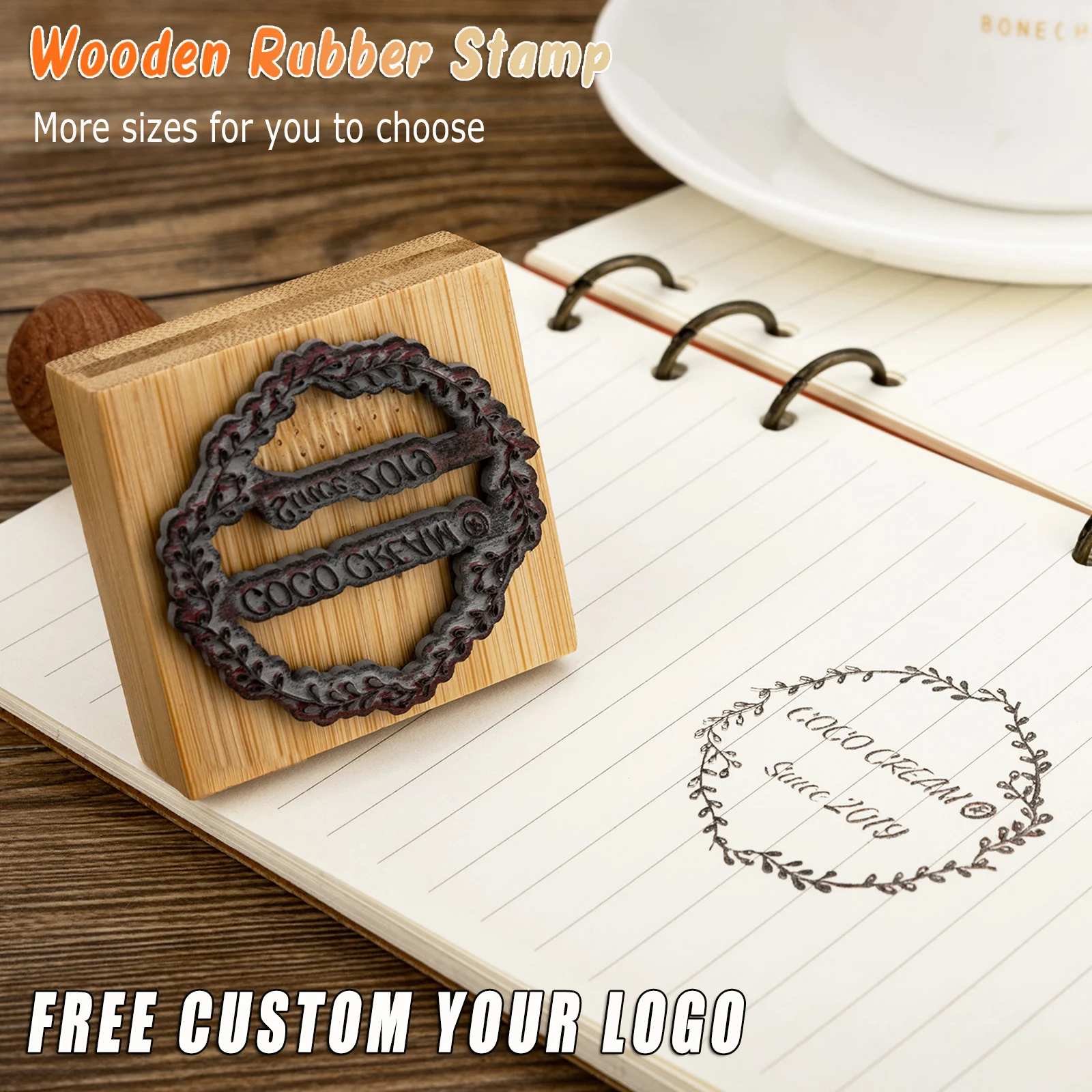 

Custom Wooden Stamp Seal Wedding Party Packaging Stamp Company Address&Name Self Inking Rubber Stamp Artwork Personalized Logo