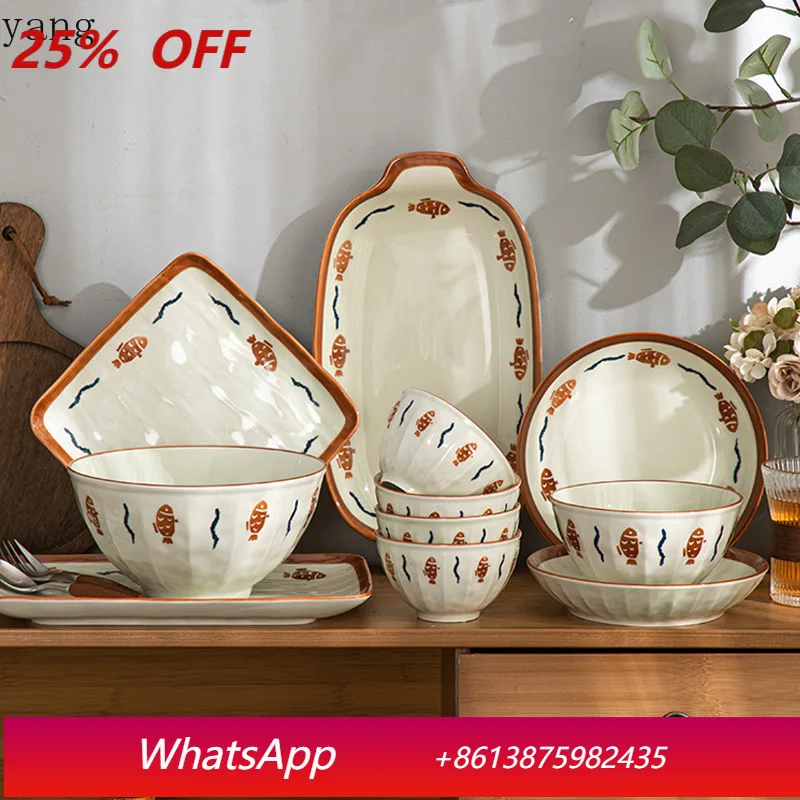 

LMM binaural baking pan ceramic baking bowl cheese baked rice plate household rectangular microwave oven