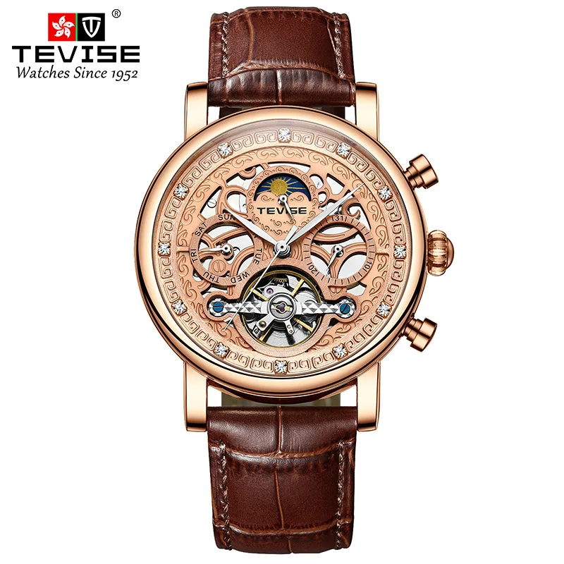 Orologio da official-website2024Men con diamanti Day and Night Star Tourbillon Business Watch orologio meccanico con calendario Casual