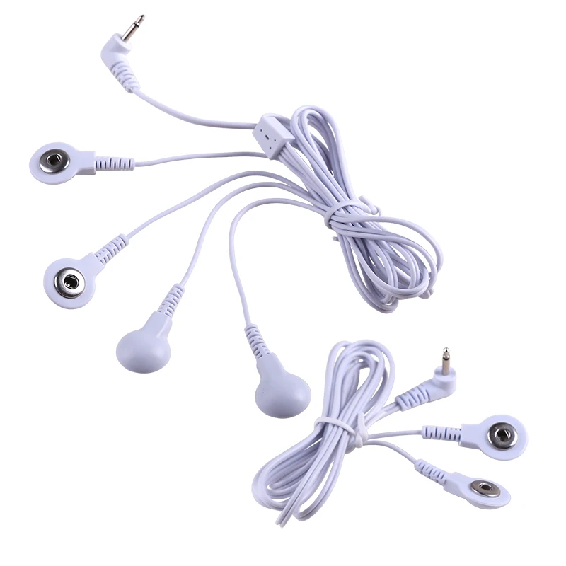 2.5mm 2/4-Way Connect Electrode Wires for TENS Muscle Stimulator Compatible Massage Cables with Various Electrode Pads