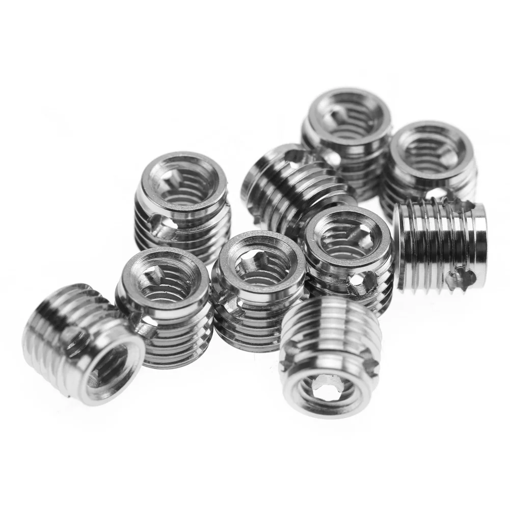 10 Stück 307 Edelstahl selbstschneidendes Gewindeeinsatzzubehör (innen M5 x 0,8 außen M8 x 1,0)