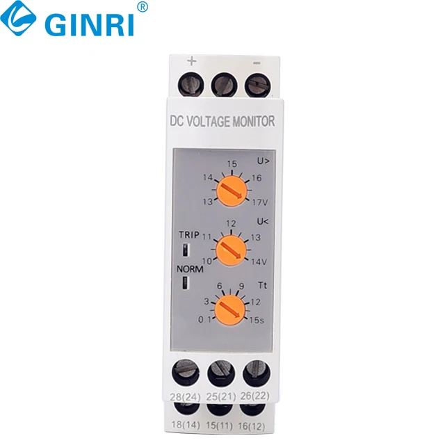 Relé de monitor de voltaje GINRI 12Vdc DVRD Relé de protección contra sobretensión