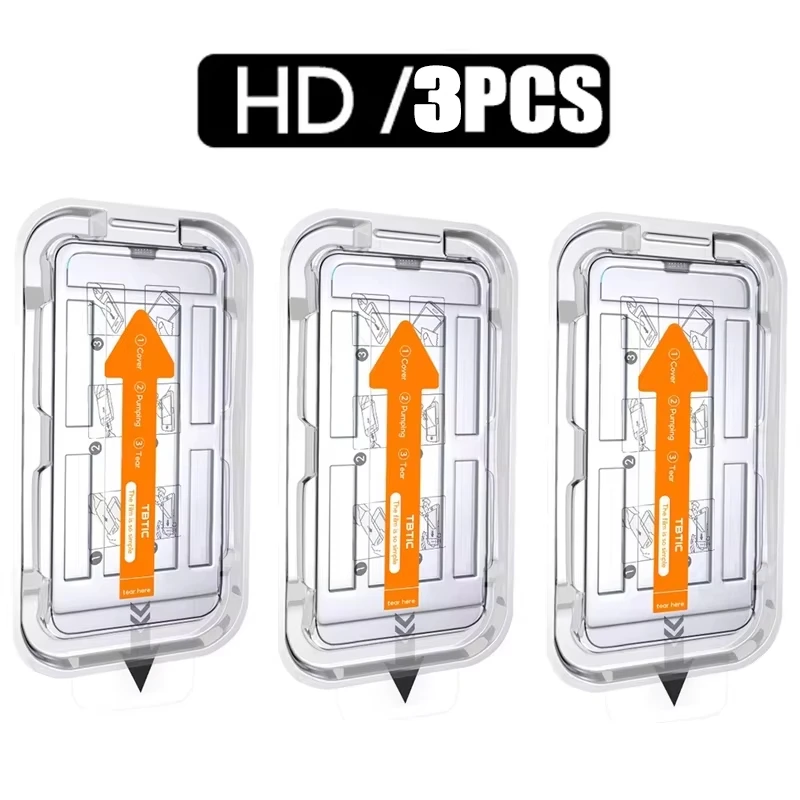 

1-3PCS HD Screen Protector For iPhone 17 14 Pro Max Dust Free Easy Installation For iPhone 14 12 12 Pro Max Tempered Glass Clear