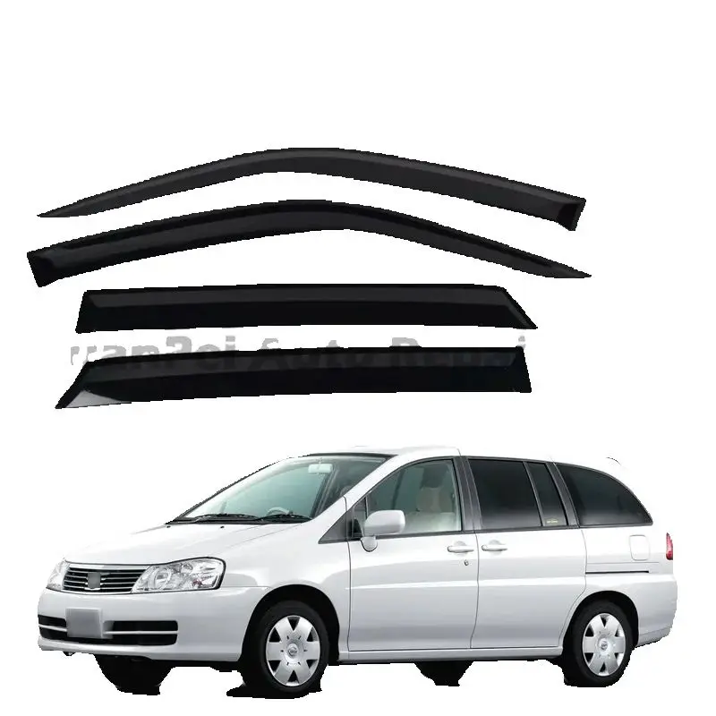 For Nissan Pulsar 2003–2008 Rain Shield Door Protector with Rain Deflector Window Visor and Eyebrow Trim