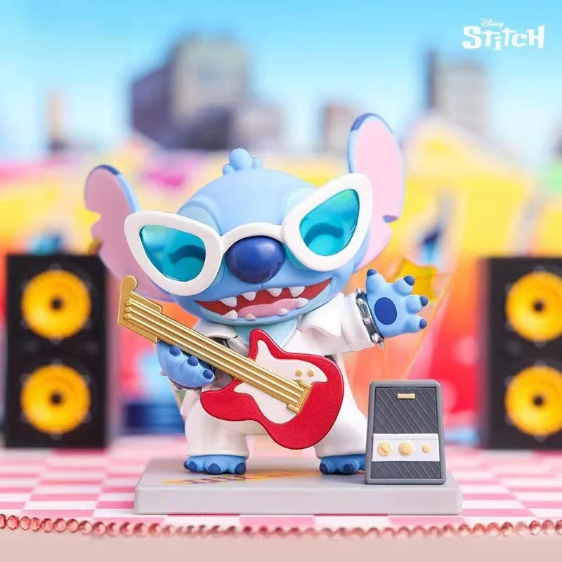 Genuine Disney Stitch Vibrant Street Series Blind Box Doll, Coleção Desktop Ornamentos, Animação Periférica, Brinquedos Misteriosos