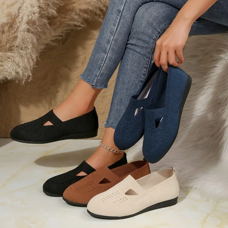 

Новая женская обувь, легкая дышащая повседневная обувь без шнуровки, однотонная универсальная обувь на плоской подошве с низкой посадкой, кроссовки Zapatos De Mujer