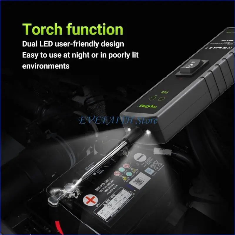 124B Automobile Circuit Tester, 12V/24V Test Light with Alligators Clip Steel Probe Vehicle Circuits Low Light Tester