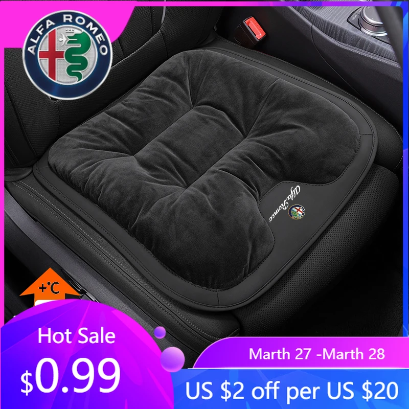 

For Alfa Romeo Winter Plush Car Seat Cushion Keep Warm Auto Seat Cover For Alfa Romeo Giulietta Mito 159 Giulia Stelvio 156 147