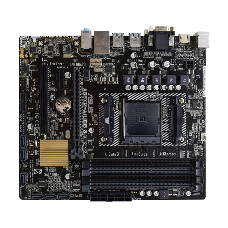 Imagem -02 - Asus-placa-mãe A88xm-a Usb 3.1 Soquete Fm2 Fm2 Mais Amd A88x Ddr3 32gb Pci-e 3.0 Micro Atx Suporte Amd A105800k A107800 Cpu