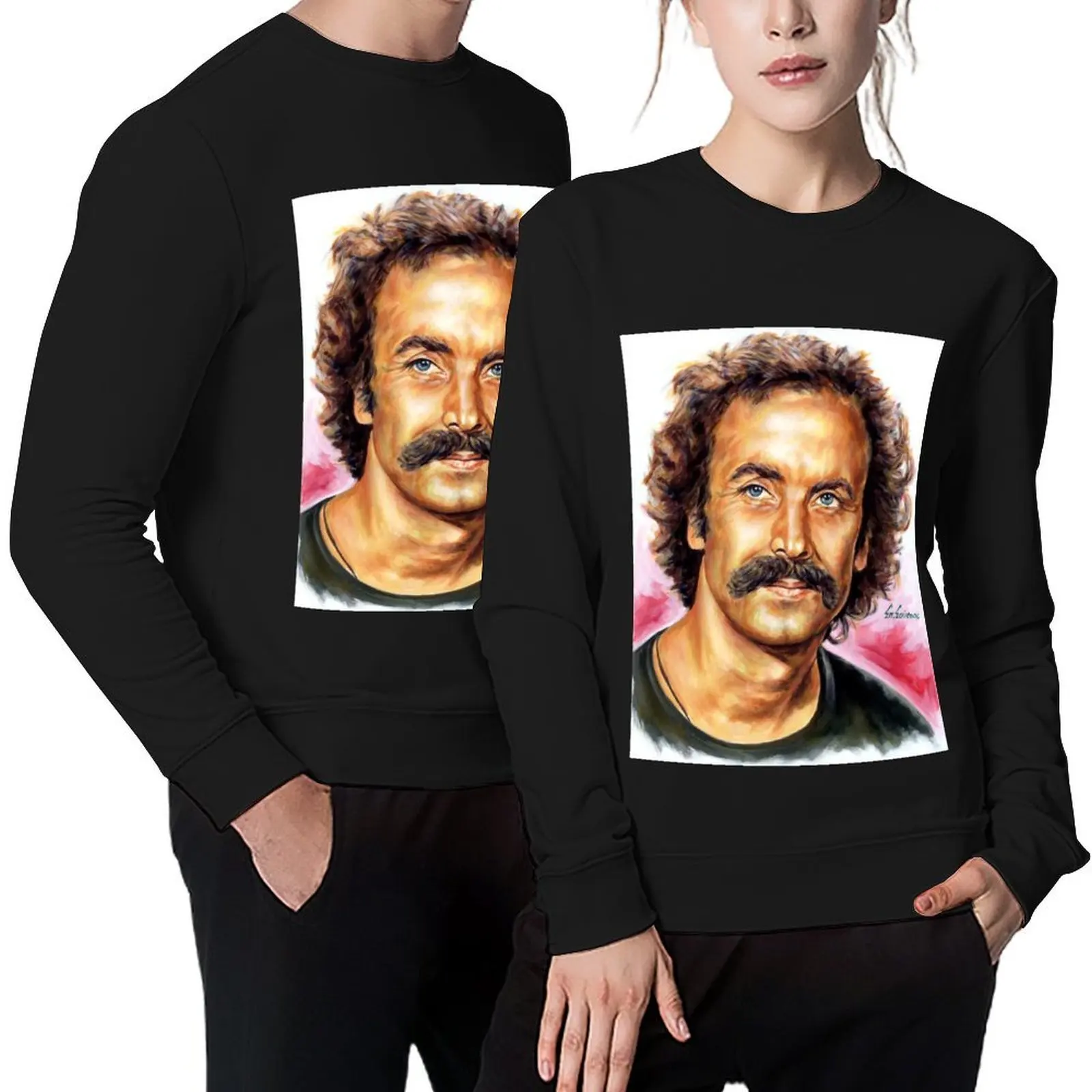 

Nikos Xylouris painting portrait - Νκο Ξυλορη πορτρατο Pullover mens clothing fashion men men's sweat-shirt sweatshirt men