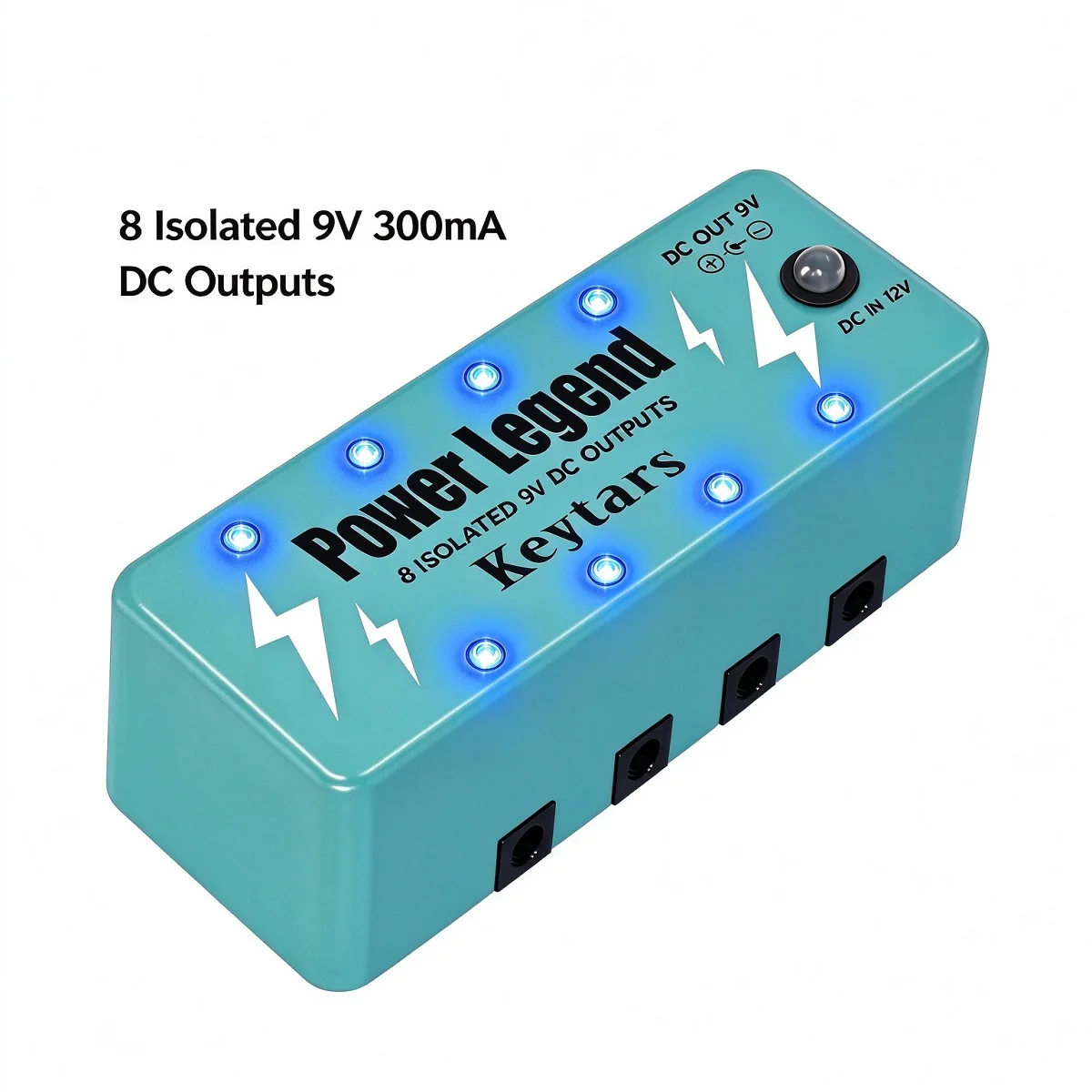 Keytars ISO-8 Guitar Smallest Pedal Power Supply Legend Isolated 8 DC 9V 300mA Outputs Power Source Short-Circuit Protection