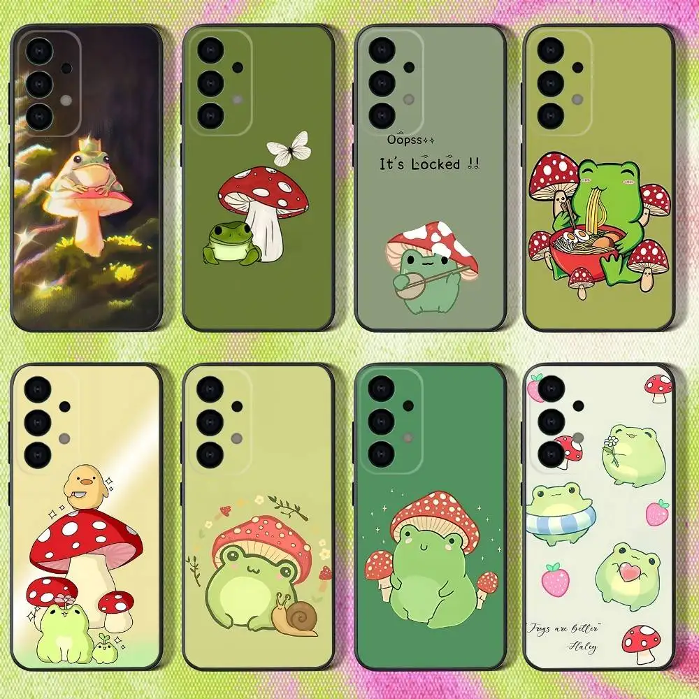 

Mint Green The Frog Mushroom Phone Case For Samsung S25,S24,S21,S22,S23,S30,Ultra,S20,Plus,Fe,Lite,Note,10,9,5G Black Cover