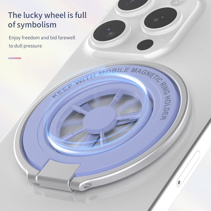 Magnetischer tragbarer Telefonhalter für Magsafe-Halterung, Ring und Ständer, 2-in-1, universeller faltbarer Desktop-Halter aus Metall für Smartphones