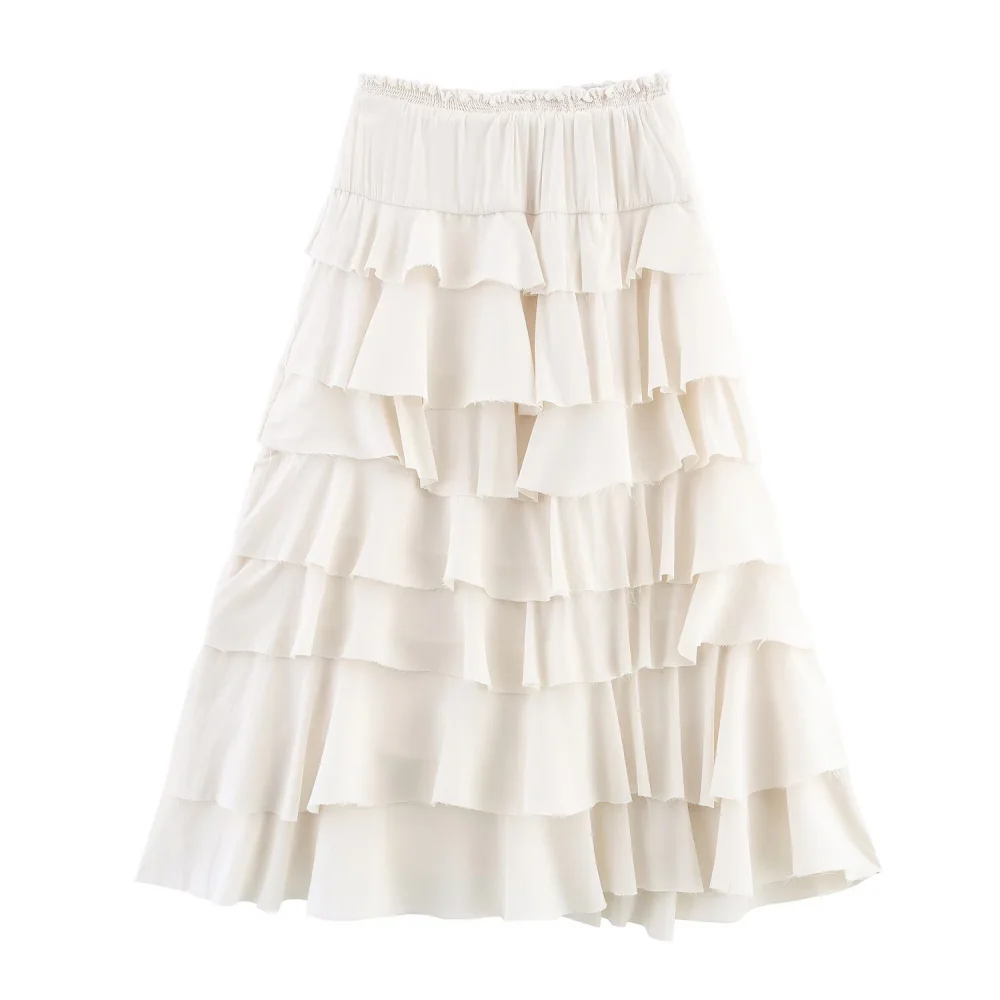 

UNIZERA Women's Seam Loose Half Skirt High Waist Stacked Decoration Spring/Summer New Versatile Half Skirt
