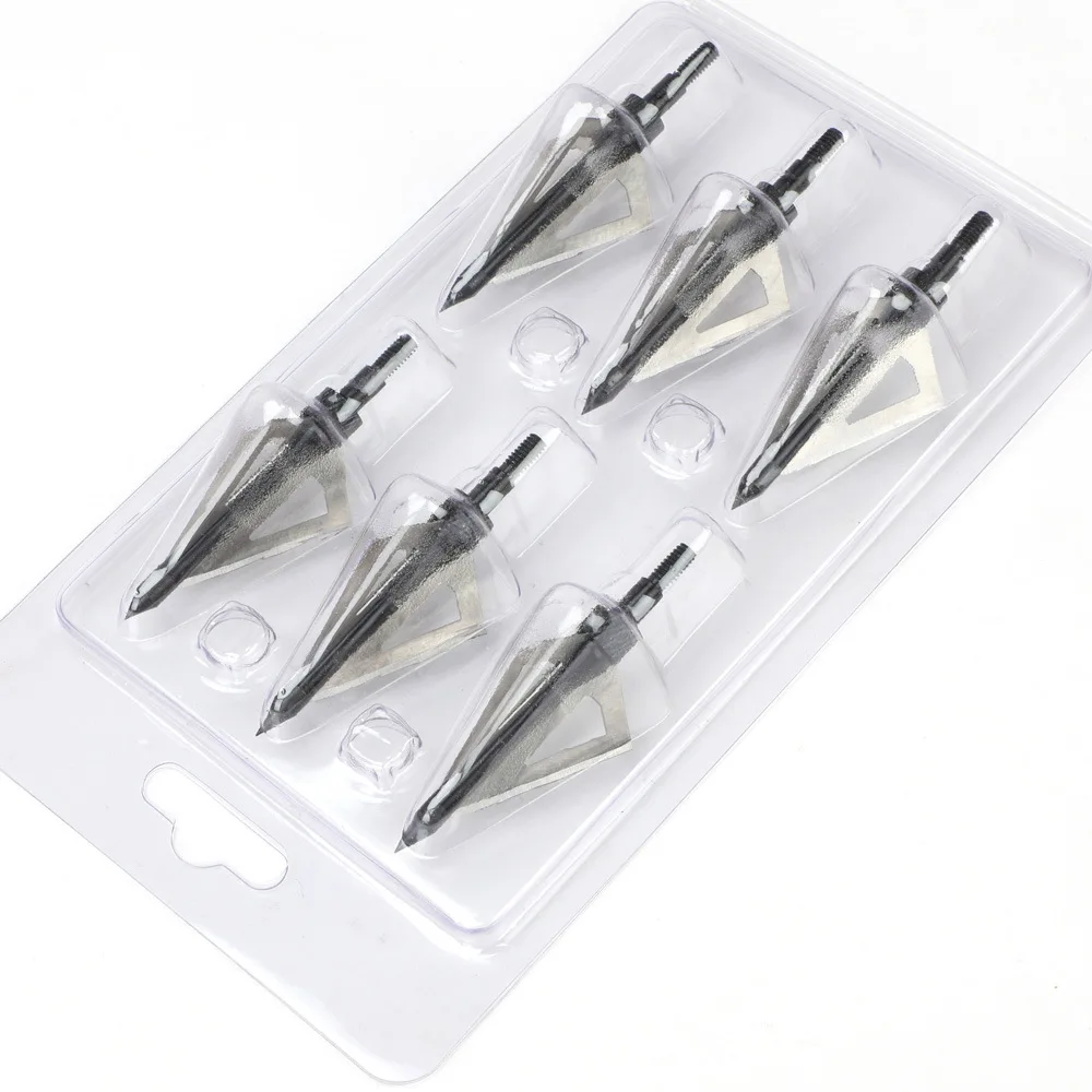 100 رأس سهم الحبوب برودهيدس 3 شفرات ثابتة سهم الرماية طرف نقطة للصيد المركب أو القوس والنشاب #6