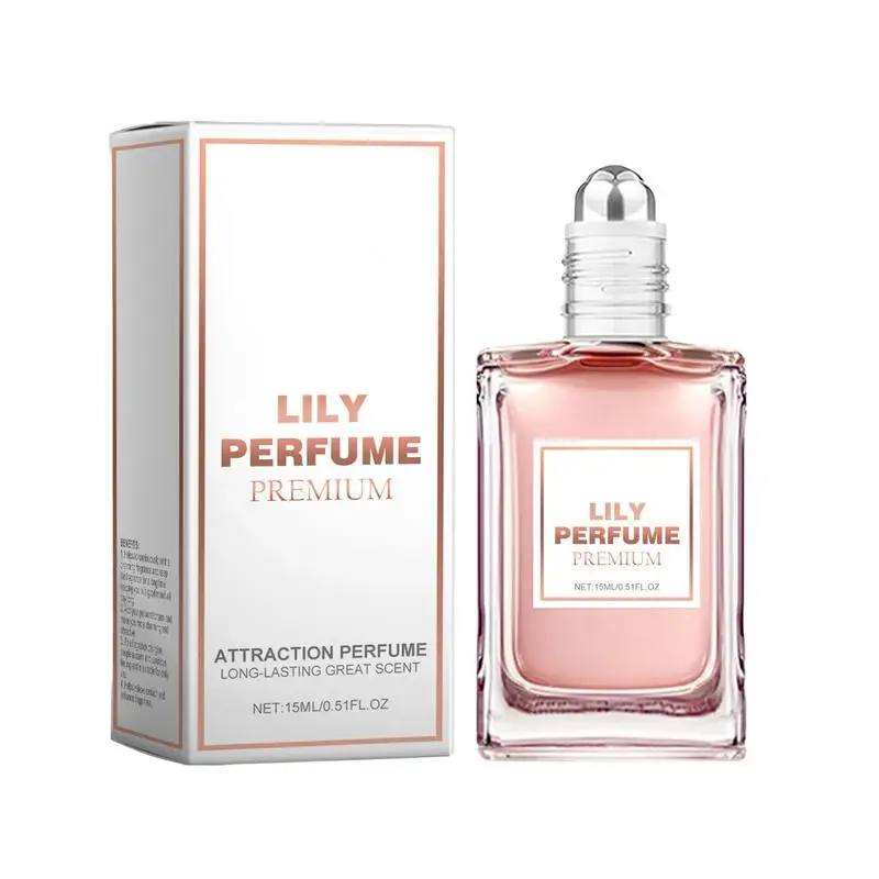 Women Roll On Pheromone Perfume Female Natural Lily Scent Body Ball Perfume 15ml Portable Long-lasting Travel Perfume