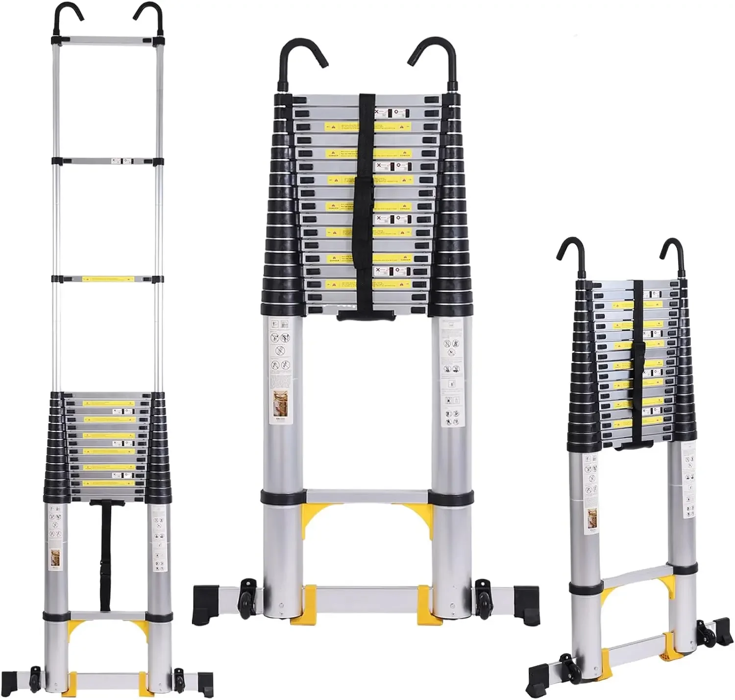 Extension Ladder 26.2FT, Aluminum Lightweight Extension Ladder with Locking Mechanism,Heavy Duty RV Collapsible Ladd