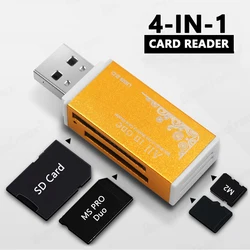 USB 2.0 Card Reader Multi Memory Card Reader All in 1 for SD SDHC TF MS M2 Card Adapter Plug and Play for Laptop Desktop PC