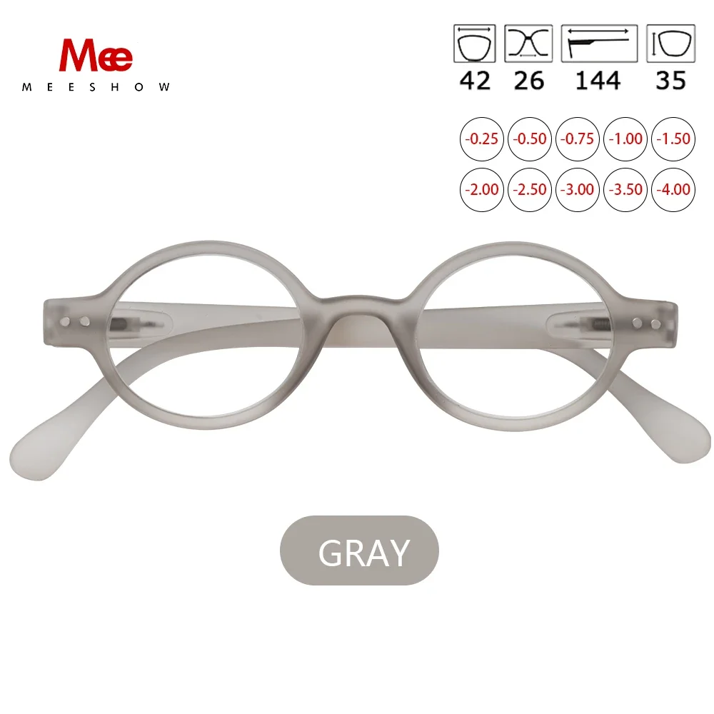 Meeshow Prescription Glasses Women Round Myopia Optical eyeglasses Frame Men\'s CR-39 Resin Aspheric Lenses Customized Glasses