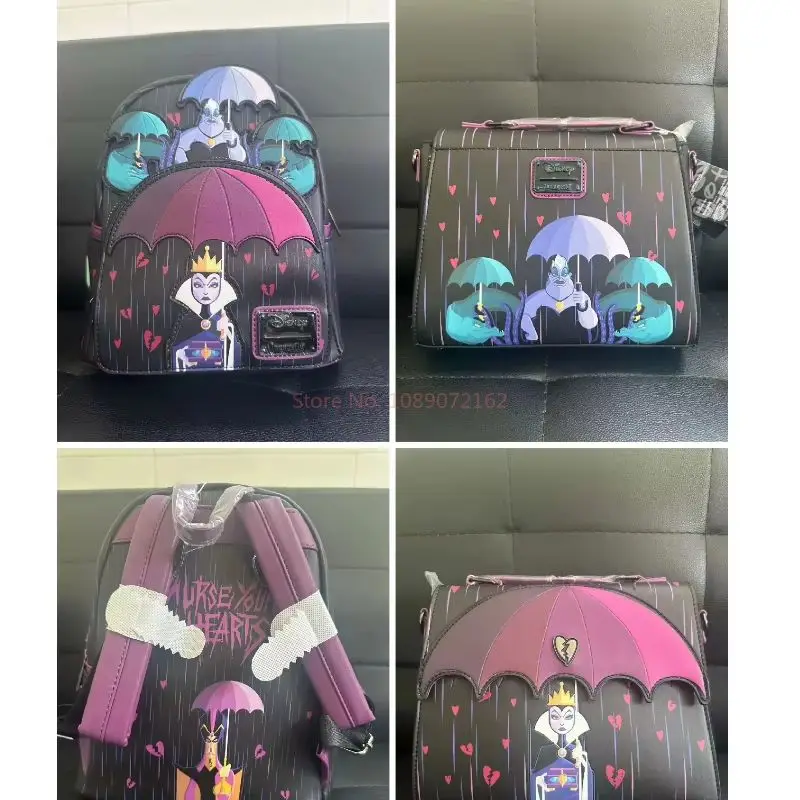 Mochila maléfica de Disney, bolso cruzado y billetera, conjunto de 3 unidades con temática de dibujos animados para mujer, regalo sorpresa de vacaciones
