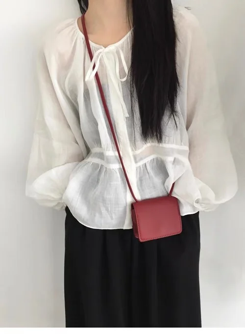 

Faionable Cute Box ape Single oulder Crossbody Lipsti Bag Simple Design Youth Casual Magnetic Bule PU Leather