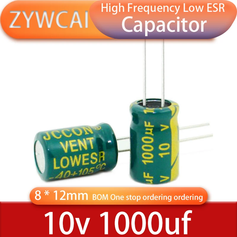 

10v1000uf 8x12 50pcs 105° 1000uf10v high-frequency low resistance electrolytic capacitors