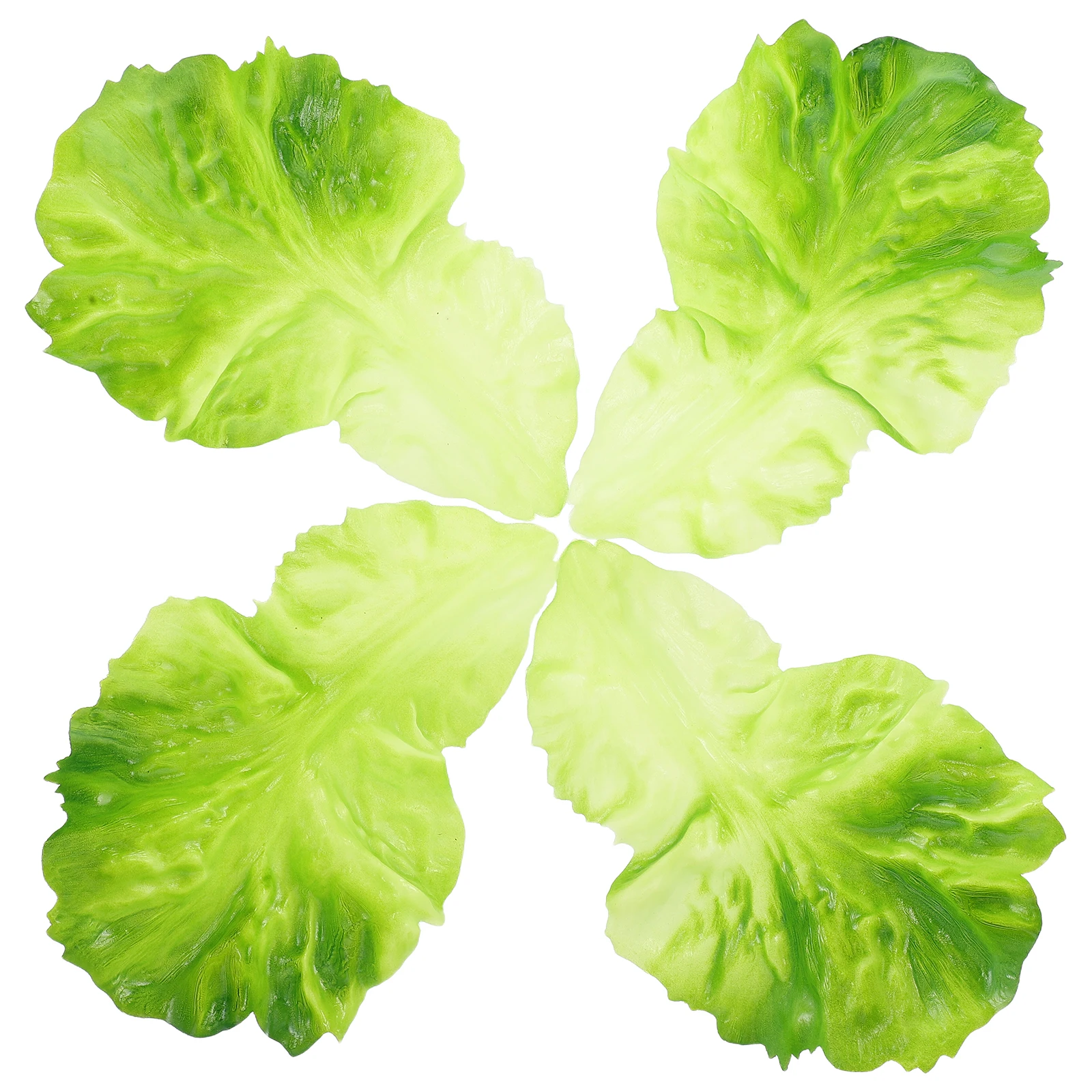 

4 Pcs Simulated Vegetable Leaves Fake Model Artificial Lettuce Leaf Faux Plastic Vegetables for Decoration Lettuces