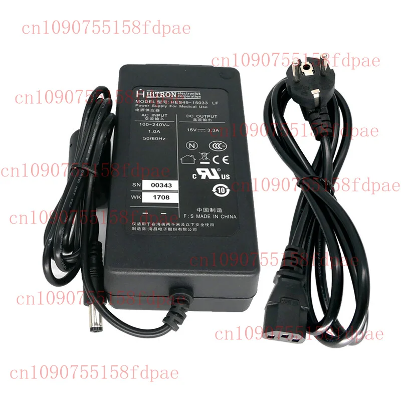 95%NEW Genuine FOR HiTRON Model HES49-15033 15V 3.3A Power Supply With Power Cord