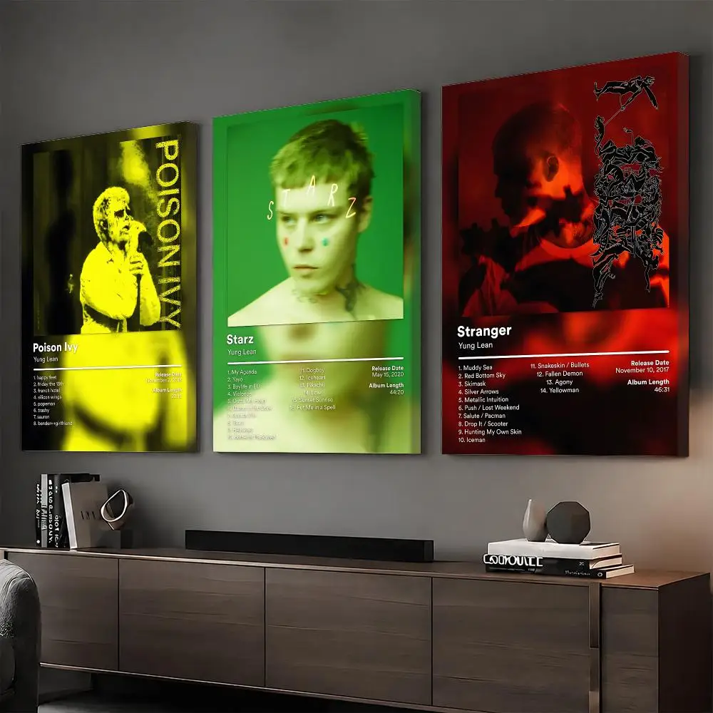 Y-Yung Lean Rapper Album Painting Calligraphy HD Modern Style Inner Frame Canvas Poster Bedroom Room Hallway Wall Art Decor