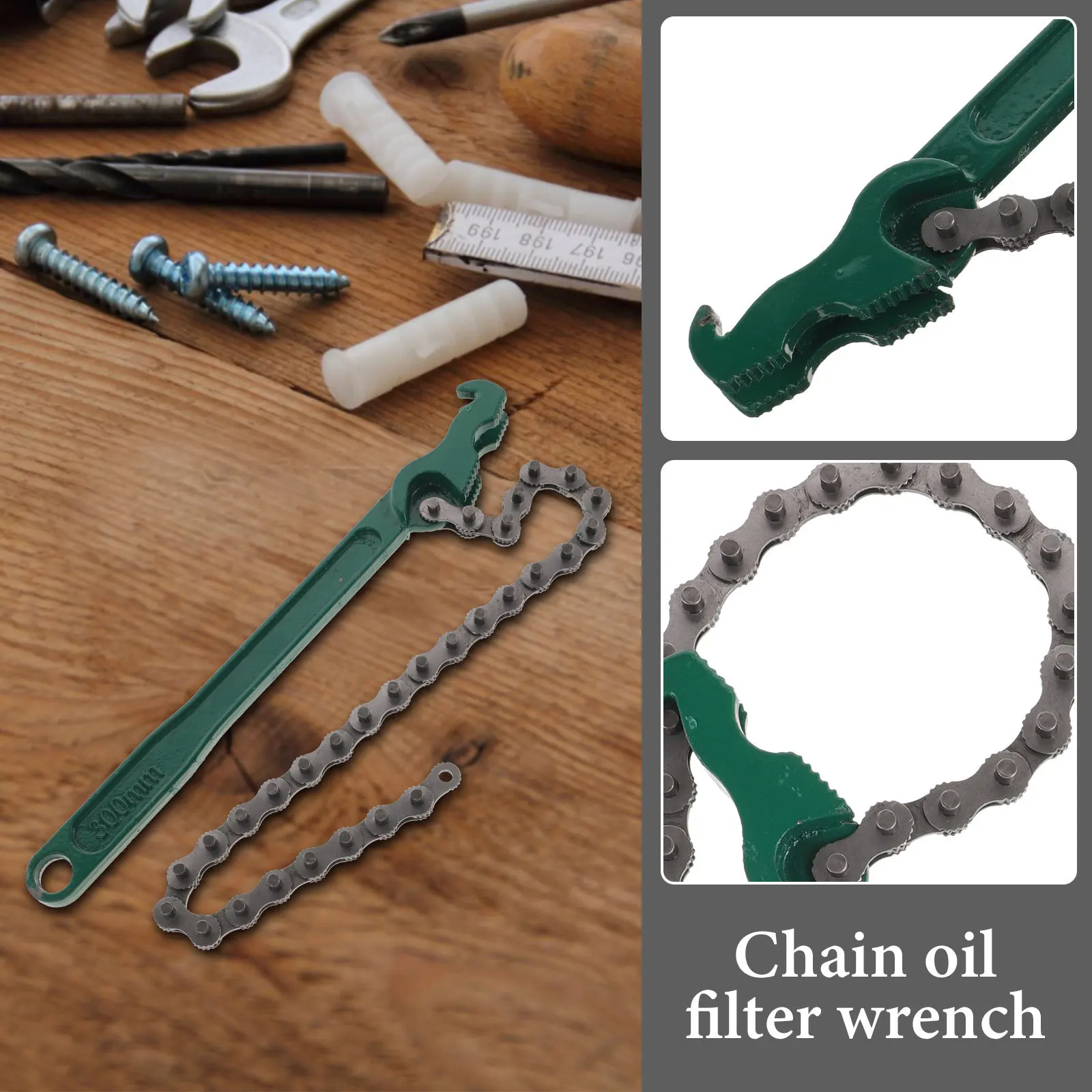 

Цепной ключ Ключ для масляного фильтра Противоскользящий регулируемый сверхмощный инструмент для ремонта и обслуживания автомобильной сантехники