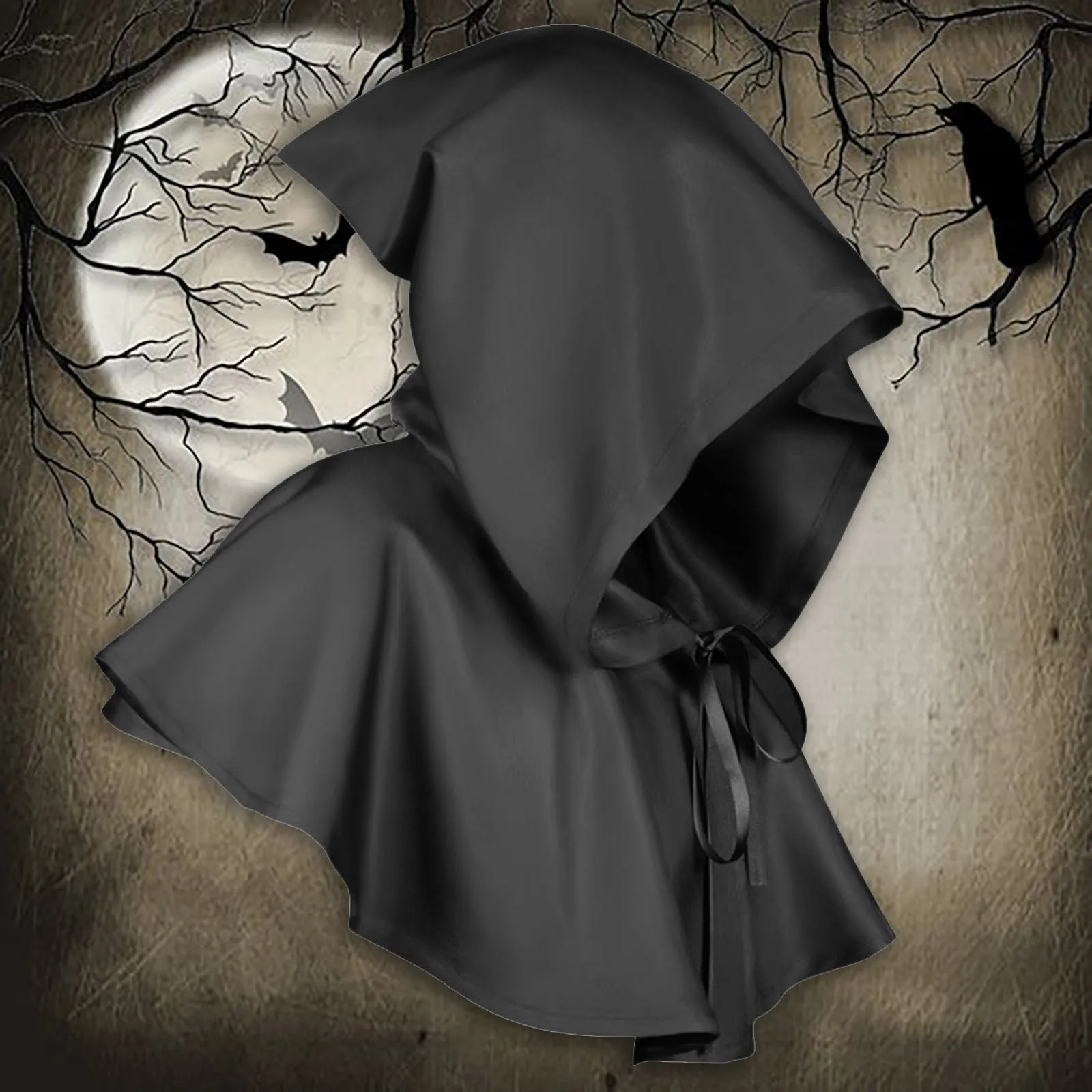 Cos Gift Medieval Costume Hooded Cape Wizard Short Cloak Halloween Costumes Undead Cosplay Coat Unisex Adult Child Props