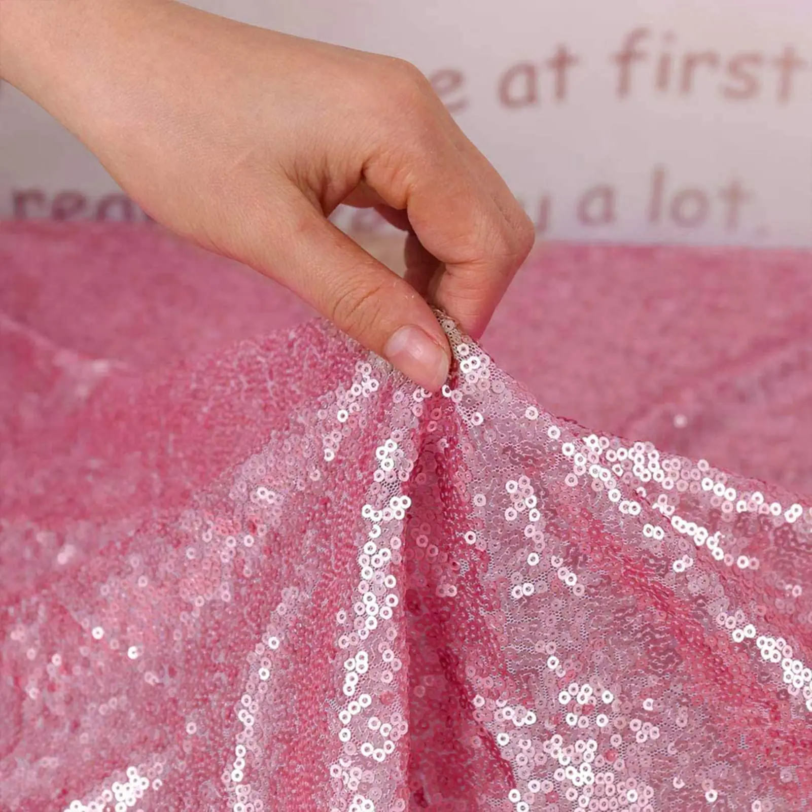 Toalha de mesa redonda fúcsia brilhante, capa de mesa com glitter para festa, jantar, festival, mesa de exposição de casamento