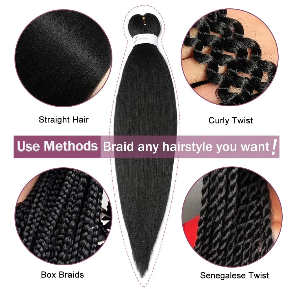 Synthetic 26 Inch Colourful Pre Stretched Braiding Hair Extensions Long Braid 1 Packs  Professional Fiber Crochet Twist Braid