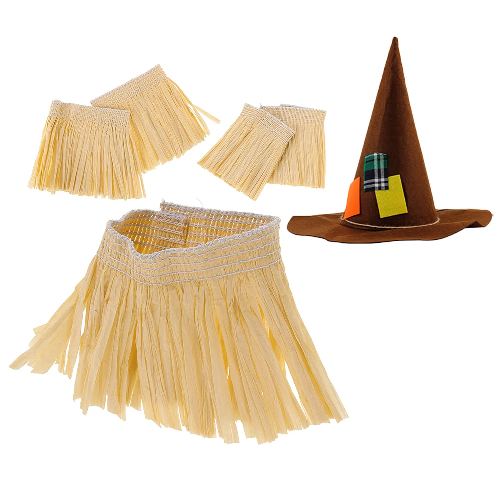 

Grass Skirt Five-piece Set Hawaiian Accessories Skirts Luau for Women Party Raffia Fancy Dress