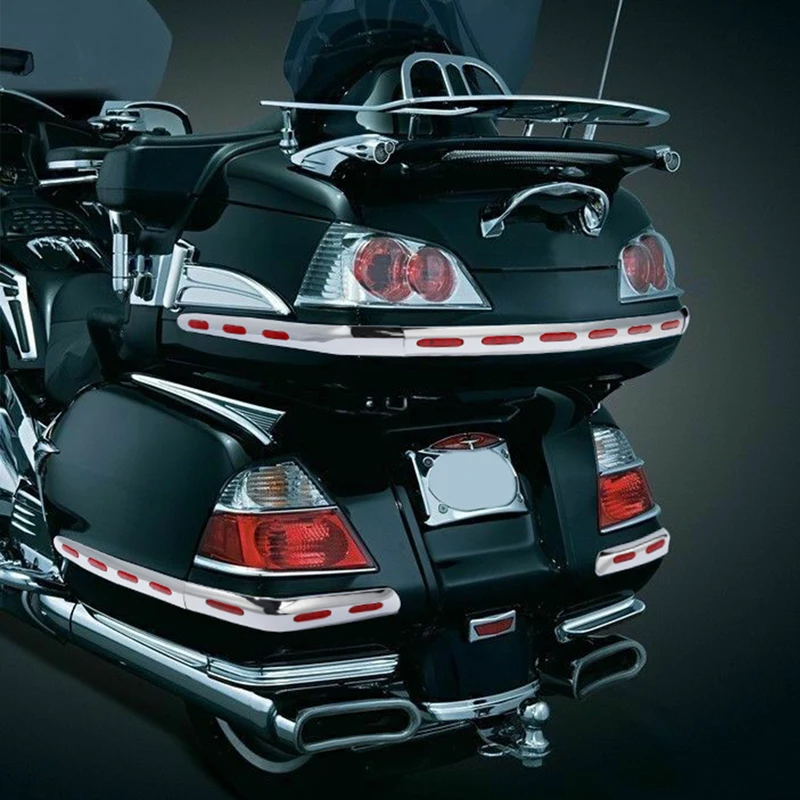 Motorfiets Zadeltas Achter Pak Kofferbak Trims Led Verlichting Voor Honda Goldvwing Gl1800 2001-2011