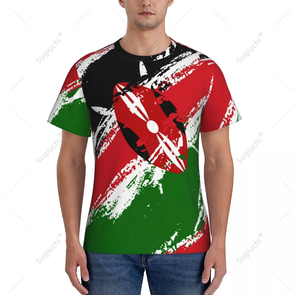 Custom Name Nunber Kenya Flag Color Men Tight Sports T-shirt Women Tees jersey For Soccer Football Fans